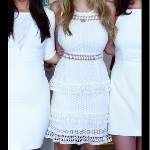 Aqua White Frilly Dress